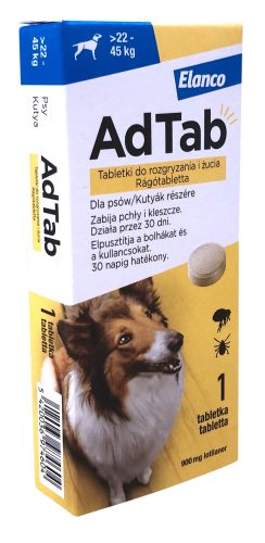 AdTab rágótabletta óriás testű kutyáknak (>22-45 kg) 900mg