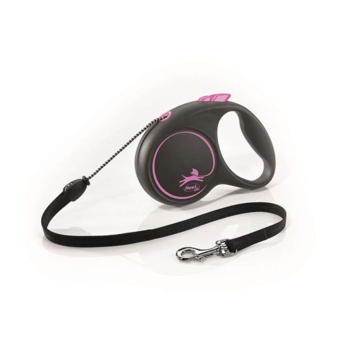 Flexi Black Design zsinóros automata póráz M 5m 20kg-ig pink