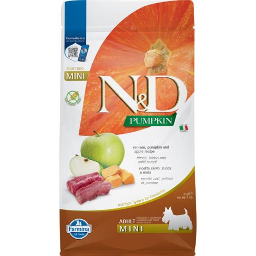 N&D Pumpkin Dog szarvas & sütőtök,alma adult mini 2kg