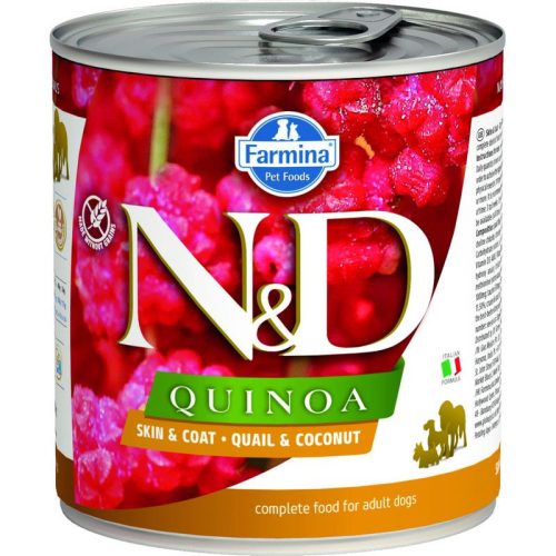 N&D Quinoa Dog konzerv fürj & kókusz 285g